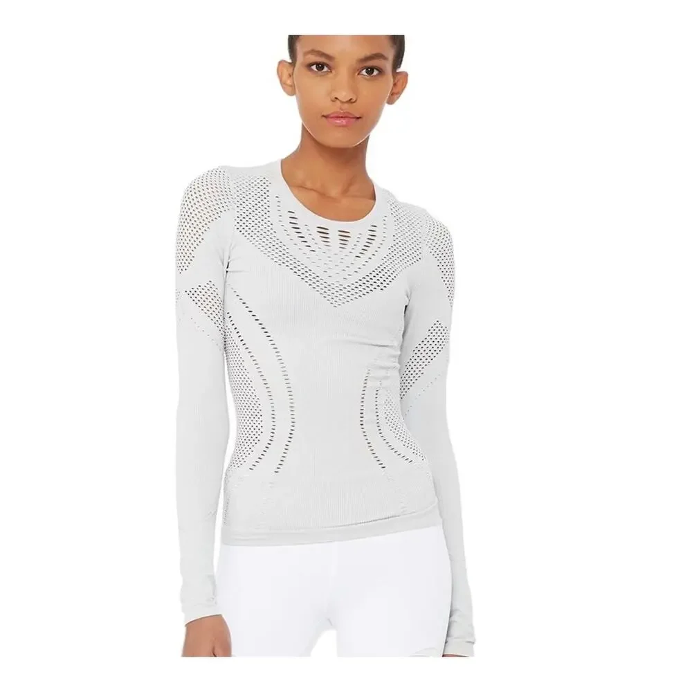 Alo Yoga Sage Green Lark Long Sleeve Top - Women's size Small